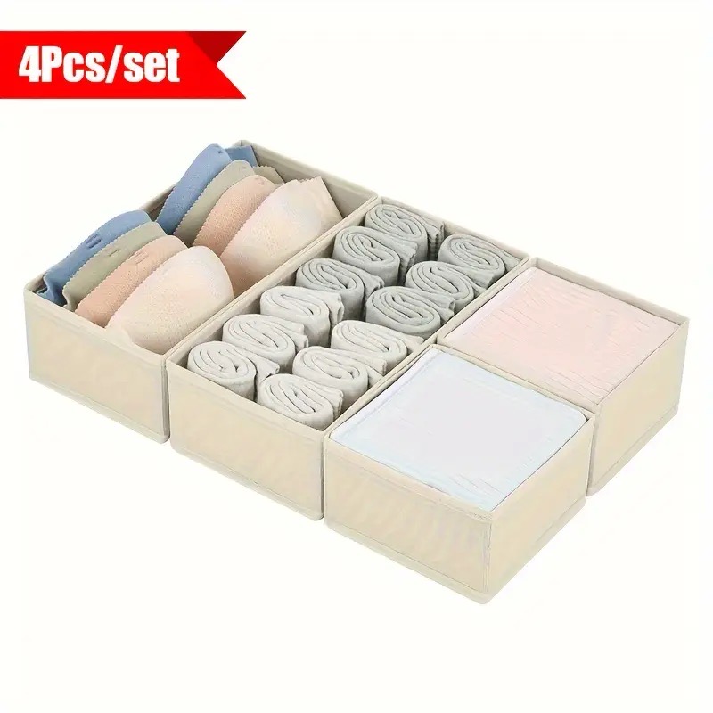 Baby Clothes Organiser - 4개 접이식 서랍 정리함 속옷 양말