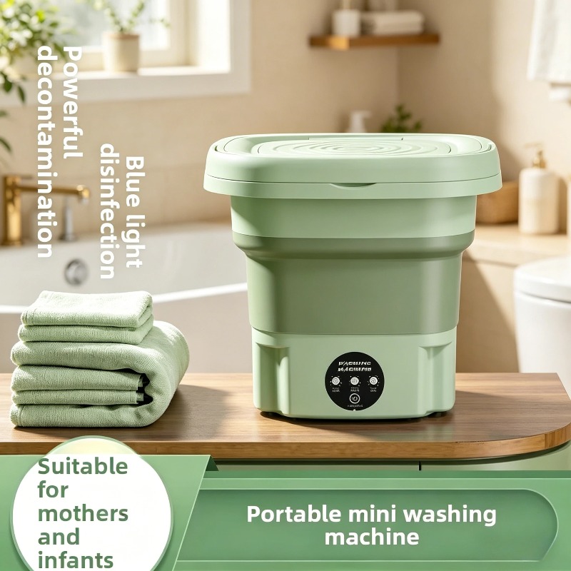 Baby Clothing Washing Machine - 휴대용 접이식 미니 세탁기, 탈수기 포함,