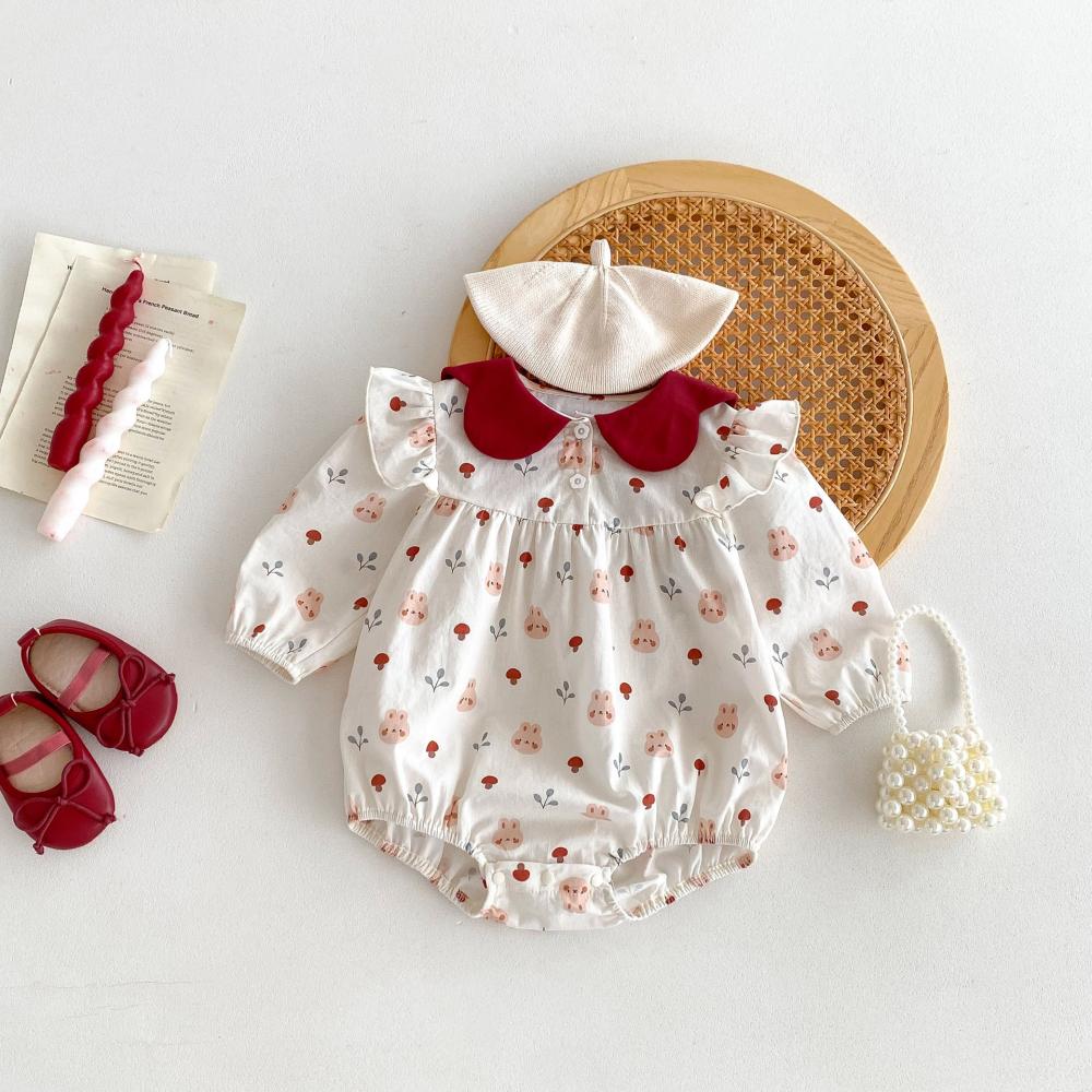 Baby Clothing High Quality - 가을을위한 귀여운 토끼 인쇄 아기 Jumpsuit