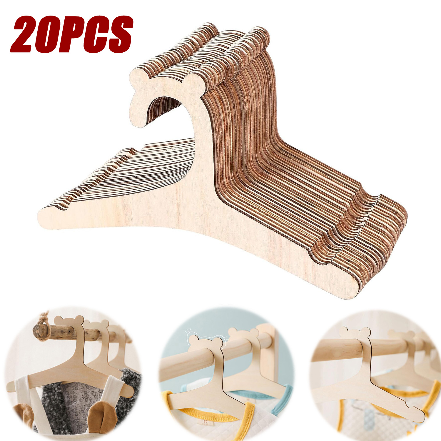 Baby Clothing Drying Rack - 20pcs 아기 옷 랙 나무 어린이