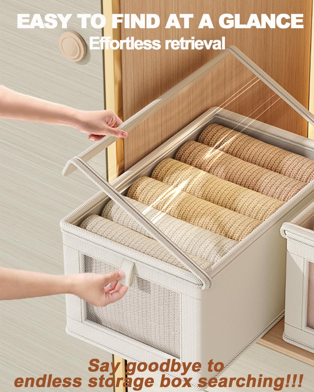 1PC 접이식 옷 보관 상자(투명 창 포함) 옥스포드  - Baby Clothes Organiser 리뷰 및 가격