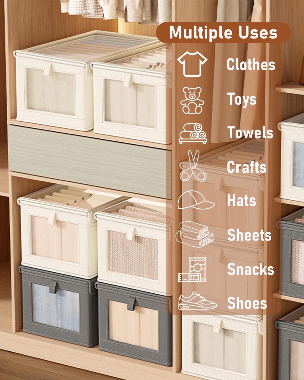 1PC 접이식 옷 보관 상자(투명 창 포함) 옥스포드  - Baby Clothes Organiser 리뷰 및 가격