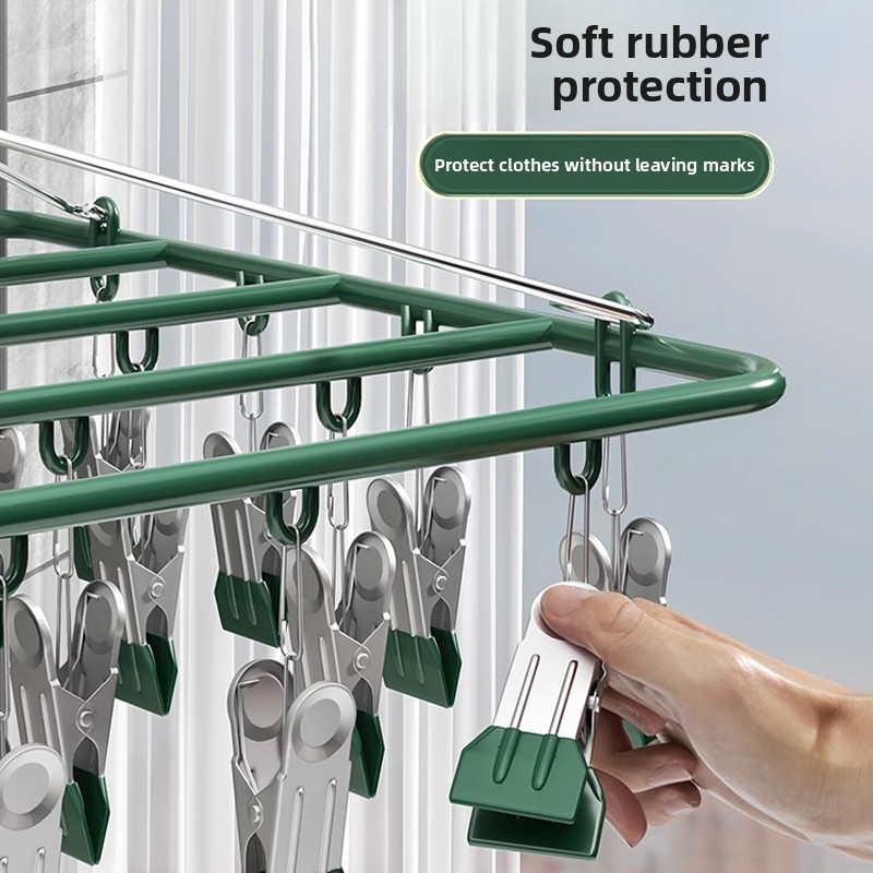 스테인레스 스틸 멀티 클램프 빨랫줄 아기 속옷 양말 건 - Baby Clothing Drying Rack 리뷰 및 가격