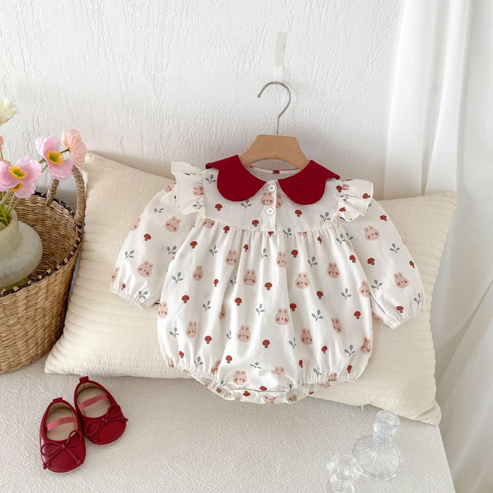 가을을위한 귀여운 토끼 인쇄 아기 Jumpsuit 새로 - Baby Clothing High Quality 리뷰 및 가격