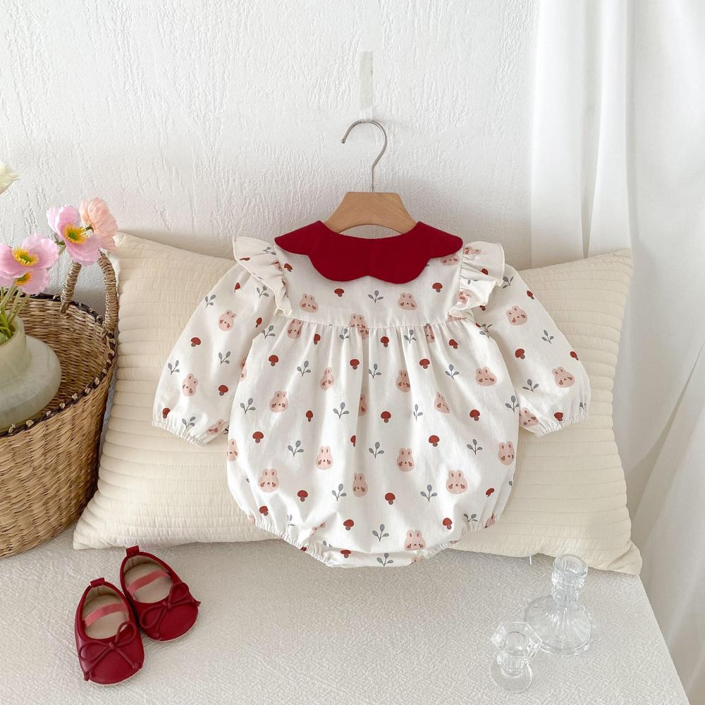 가을을위한 귀여운 토끼 인쇄 아기 Jumpsuit 새로 - Baby Clothing High Quality 리뷰 및 가격