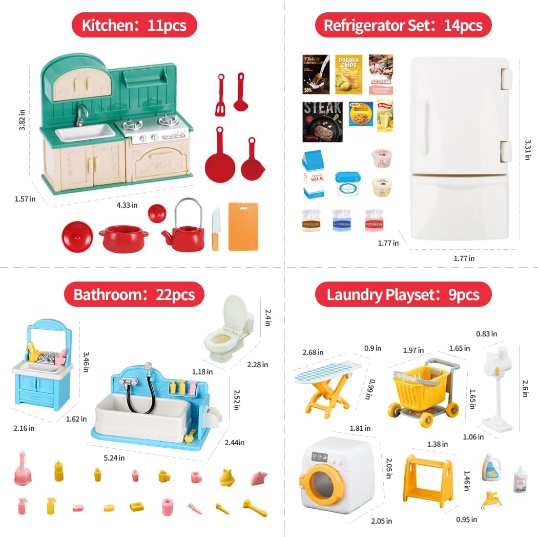 인형의 집 가구 세트 인형의 집 욕실/주방/냉장고/세탁 - Baby Clothing Washing Machine 리뷰 및 가격