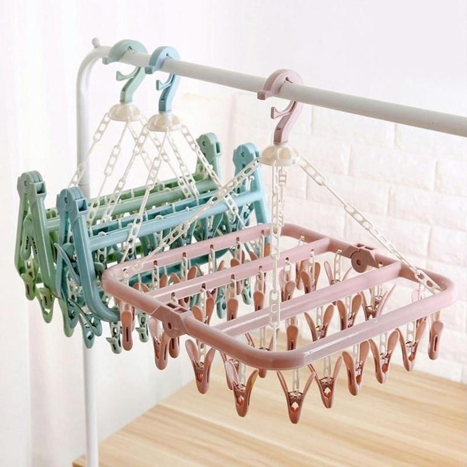 1 개의 PC 32 클립 접이는 옷 걸이 건조기 방풍  - Baby Clothing Drying Rack 리뷰 및 가격
