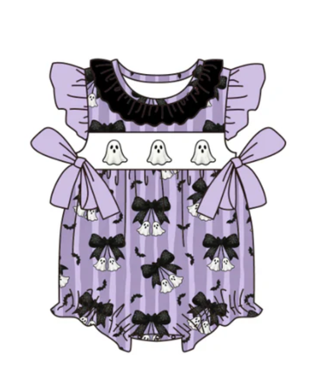 고품질 할로윈 아동복 보라색 유령 박쥐 프린트 아기 여 - Baby Clothing High Quality 리뷰 및 가격